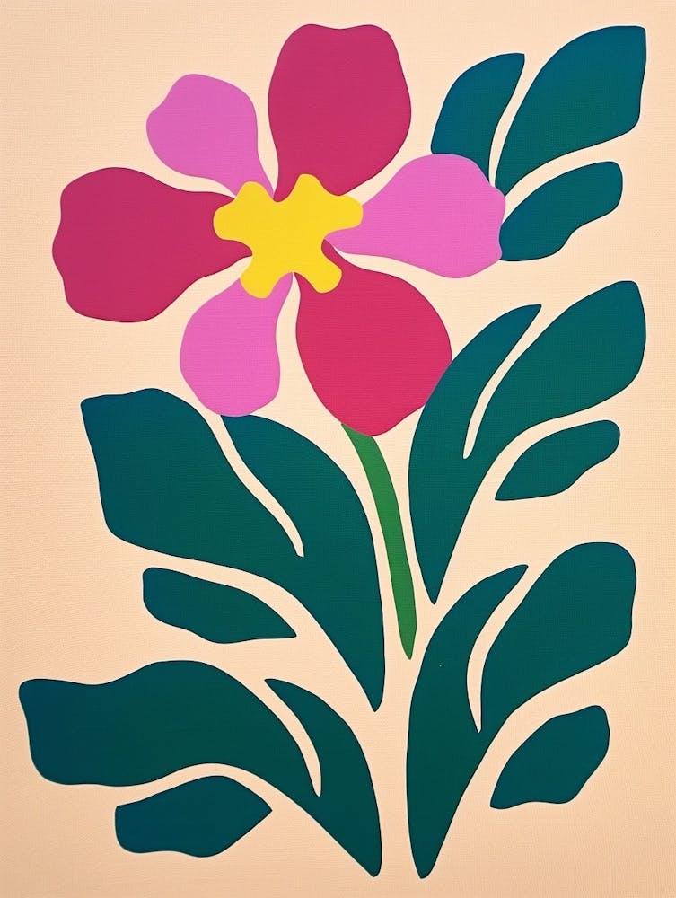 Cut Out Style Flower Art Periwinkle