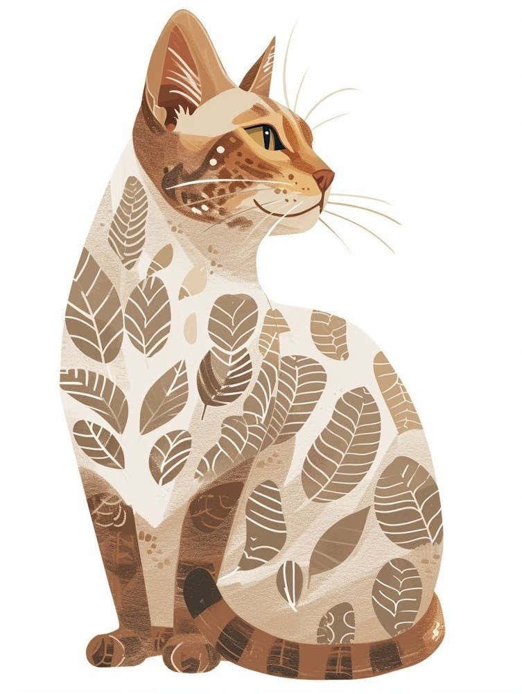 Egyptian Mau Cat Clipart Illustration 4