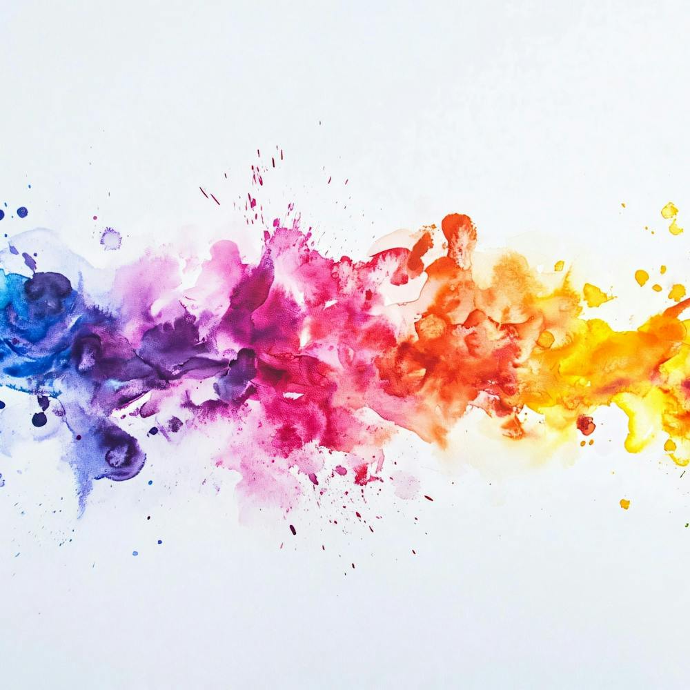 Rainbow Splashes On White Background