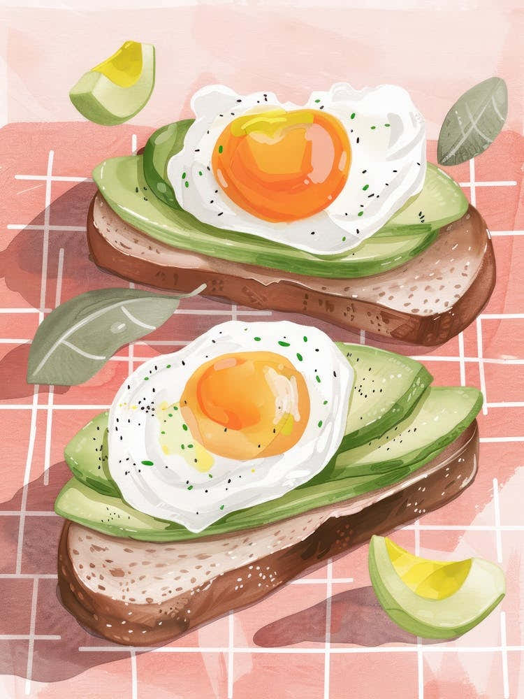 Pink Breakfast Food Poached Eggs 1