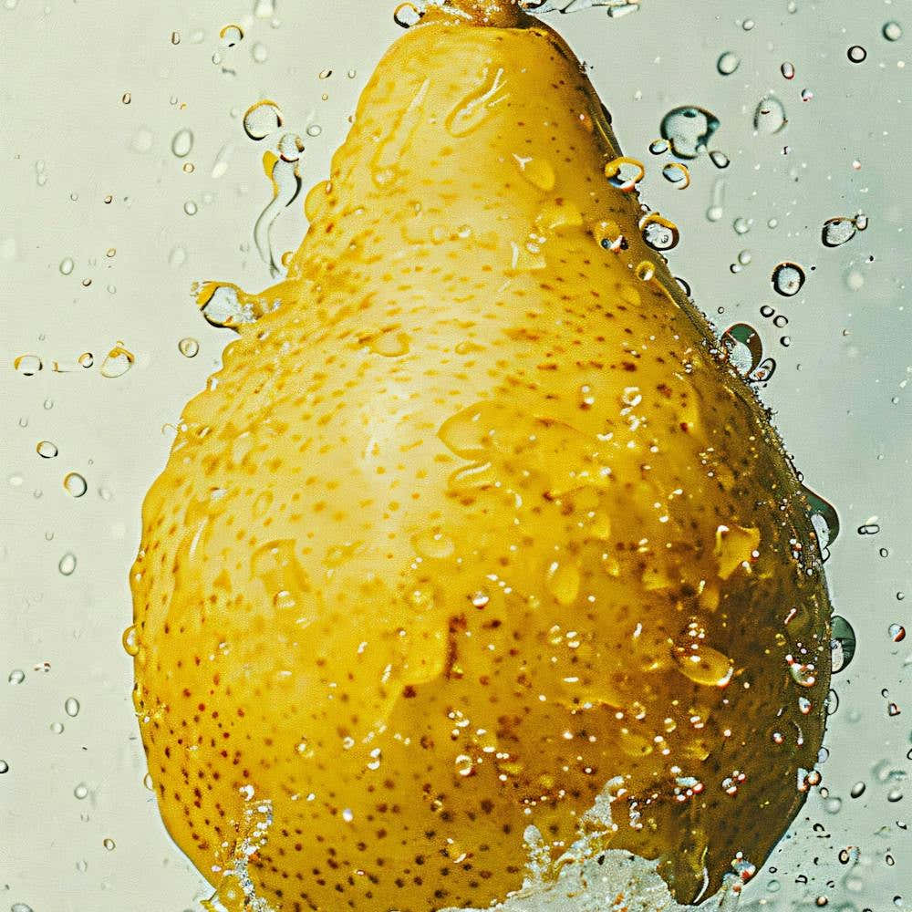 Pear Splashing Water