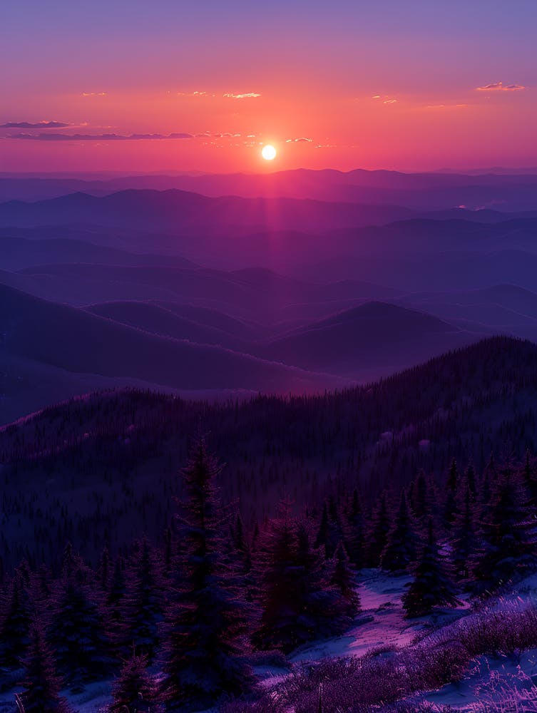 Sunrise Over The Blue Ridge Mountains