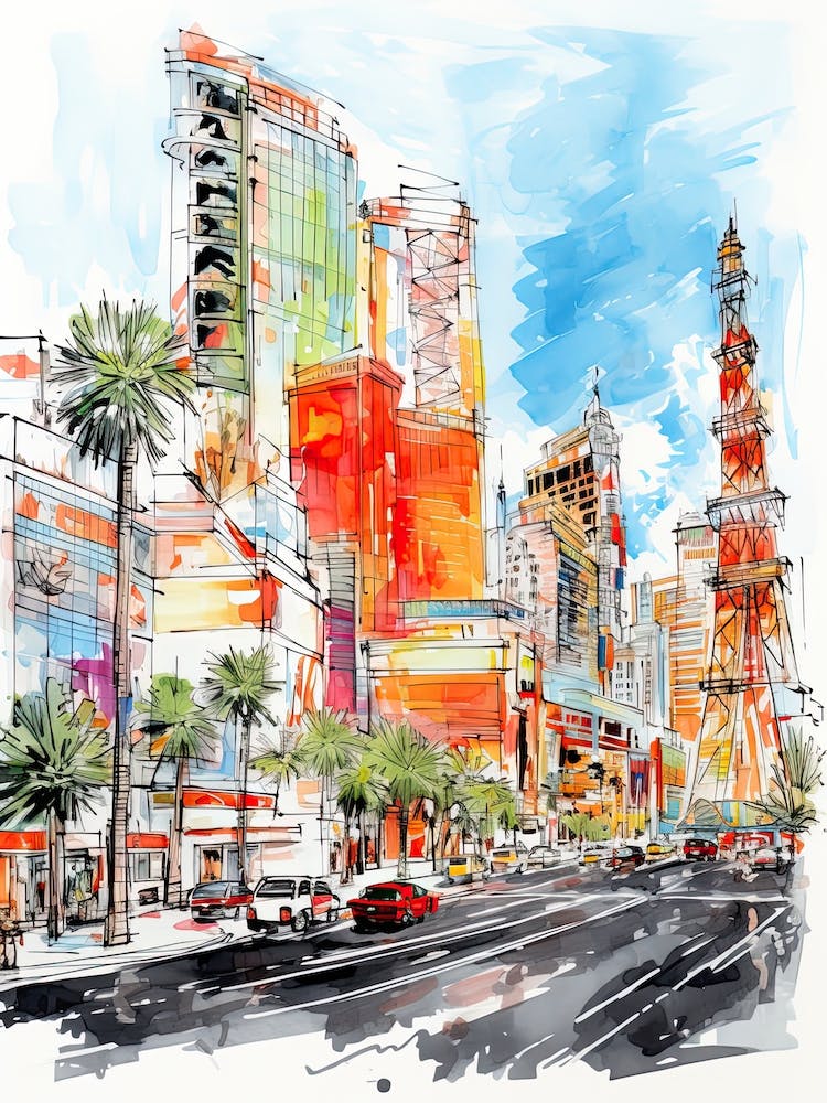 The Cosmopolitan Of Las Vegas   Las Vegas, Nevada   Resort Storybook Illustration 3