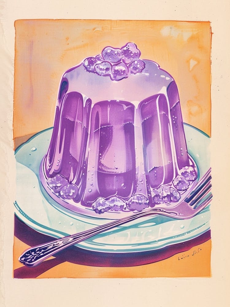 Purple Jelly Vintage Cookbook Illustration 3