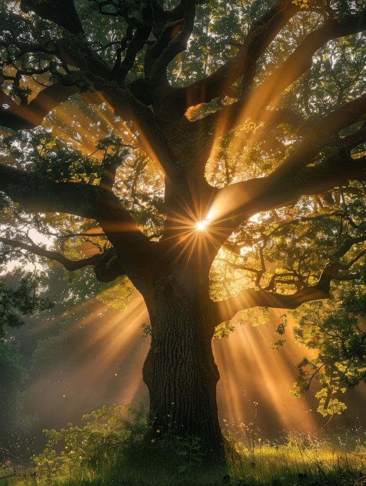 Sunbeams Through A Tree 2