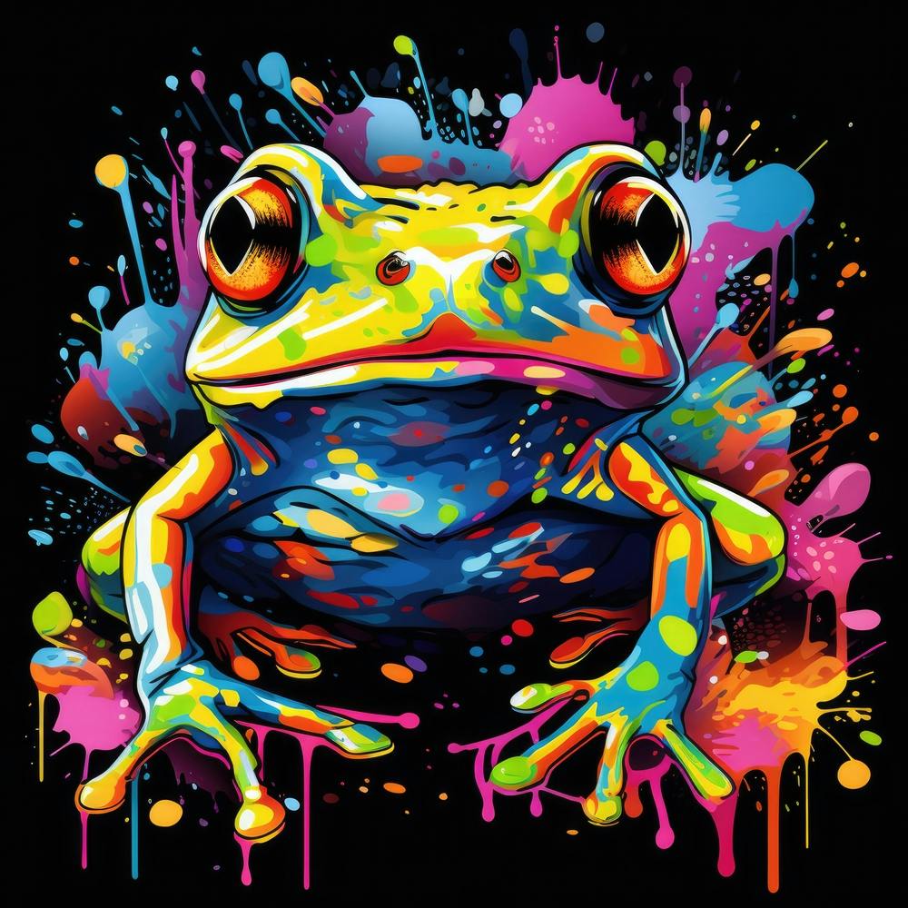 Colorful Frog Splatter