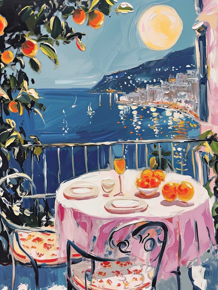 Sicily Italy Watercolour Watercolour Night Oranges