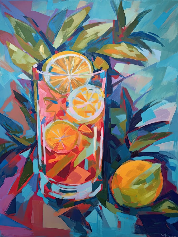 Long Island Tea Cocktail Oil Painting 2