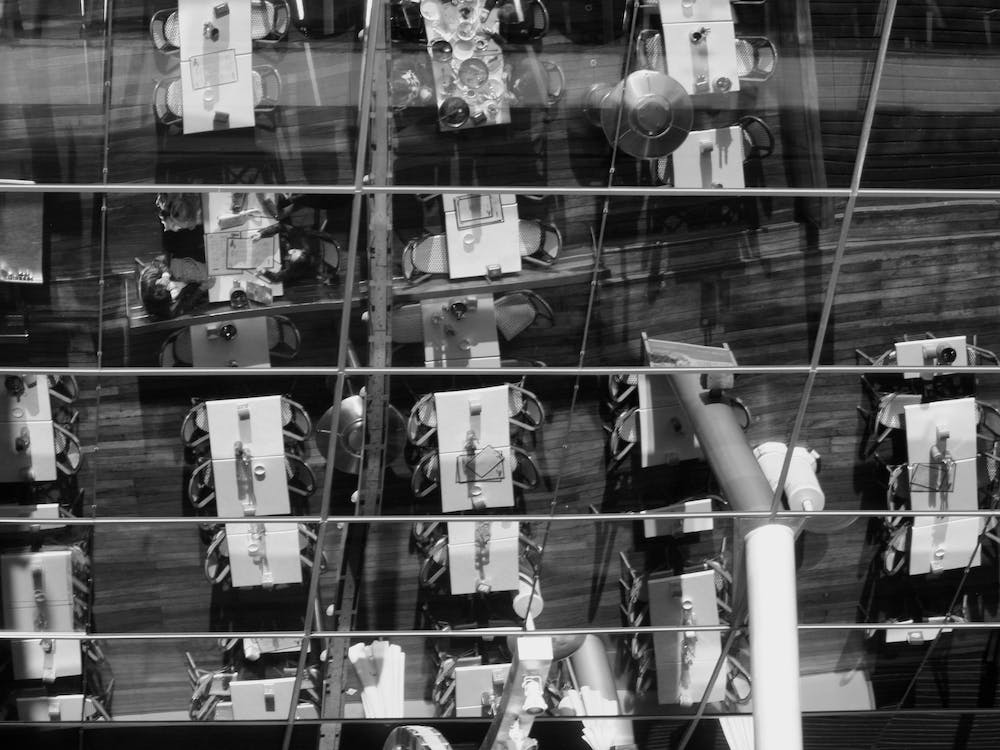 Cafe in Reflection - Barcelona Spain