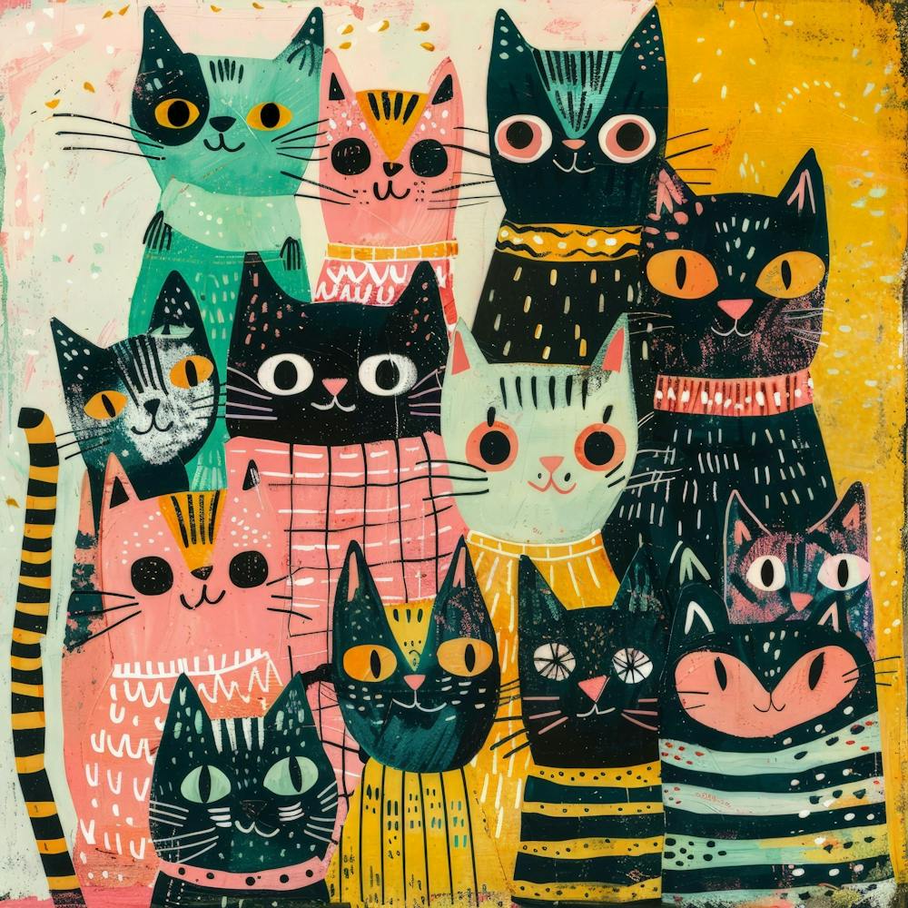 Cats In A Group 2