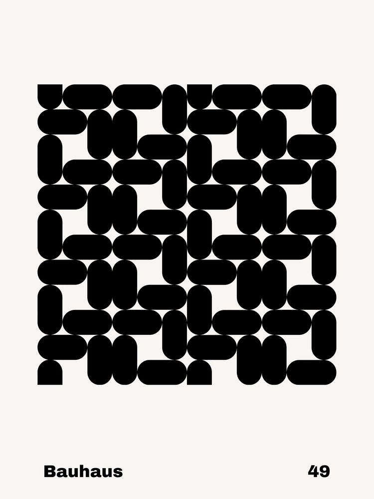 Geometric Bauhaus Poster B&W 49