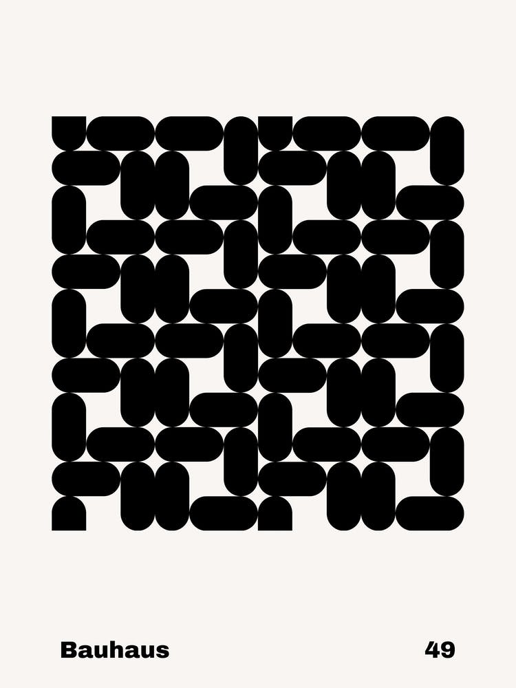 Geometric Bauhaus Poster B&W 49