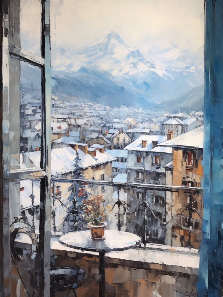 Winter Cityscape Chamonix France 2