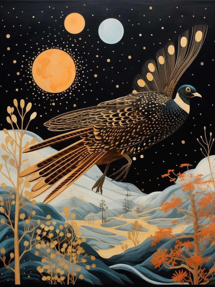 Pheasant 4 Gold Detail Painting