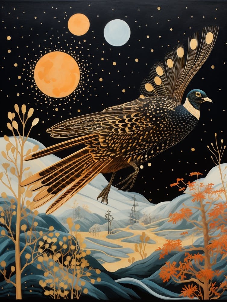 Pheasant 4 Gold Detail Painting