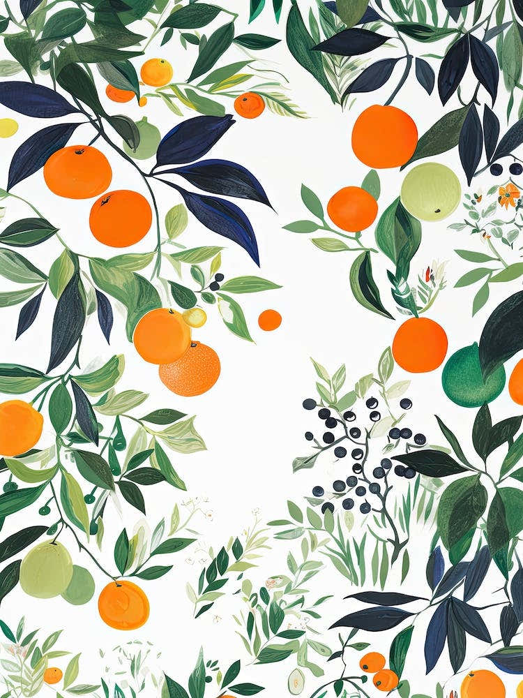 Clementine Fruit Drawing 1