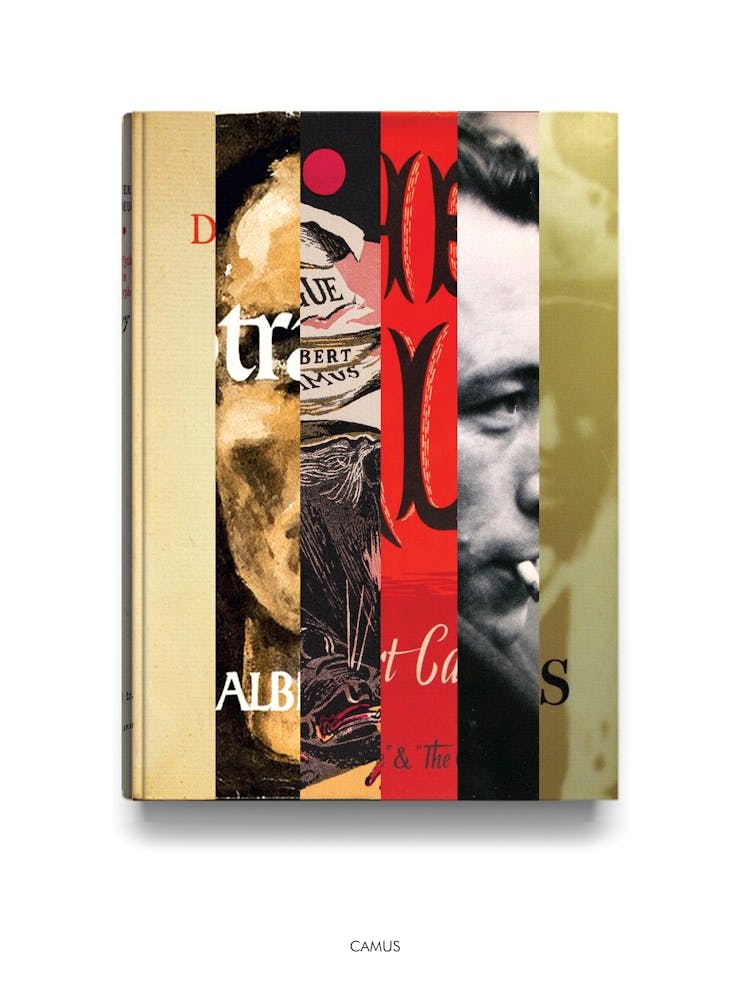 Albert Camus - Book Lover Abstract Print -First Edition Covers