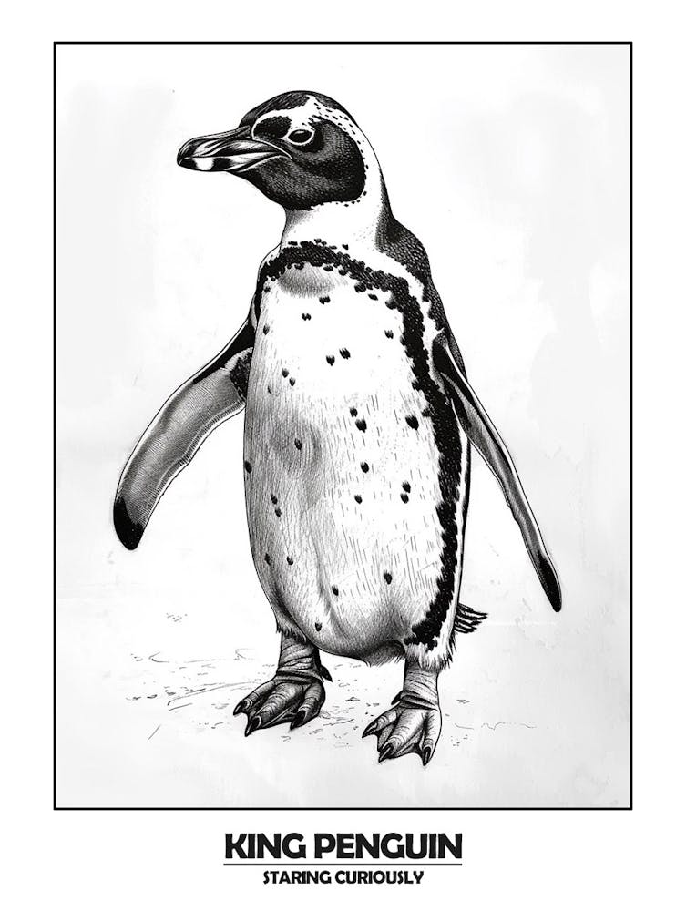 Penguin Staring Curiously Poster 7