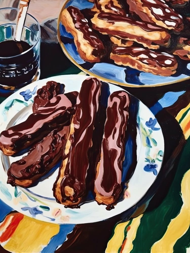 Chocolate Eclairs Painting 4