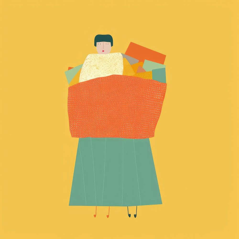 Illustration Of A Woman Carrying A Bag
