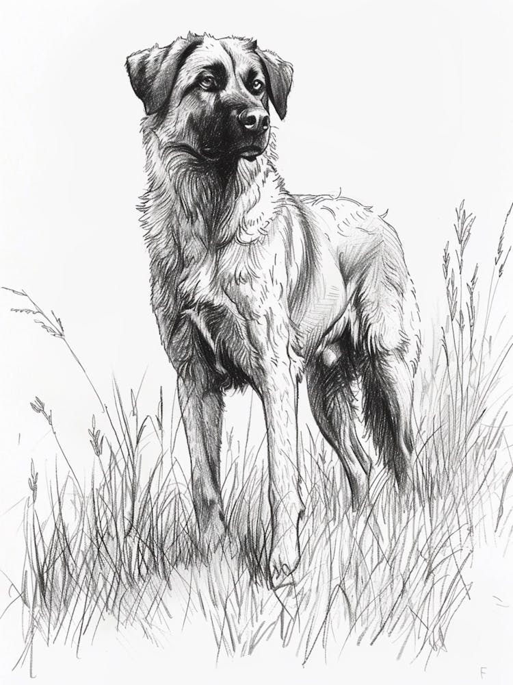 Anatolian Shepherd Dog Line Sketch 3