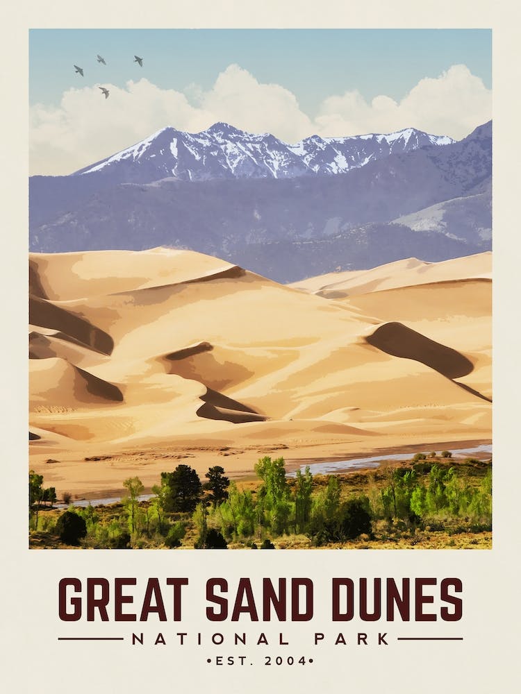 Great Sand Dunes Minimalist Travel Poster