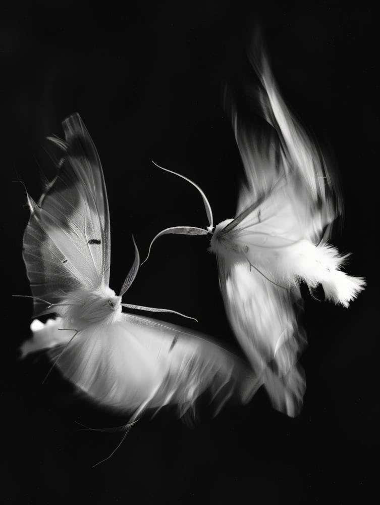 Two Moths In Flight