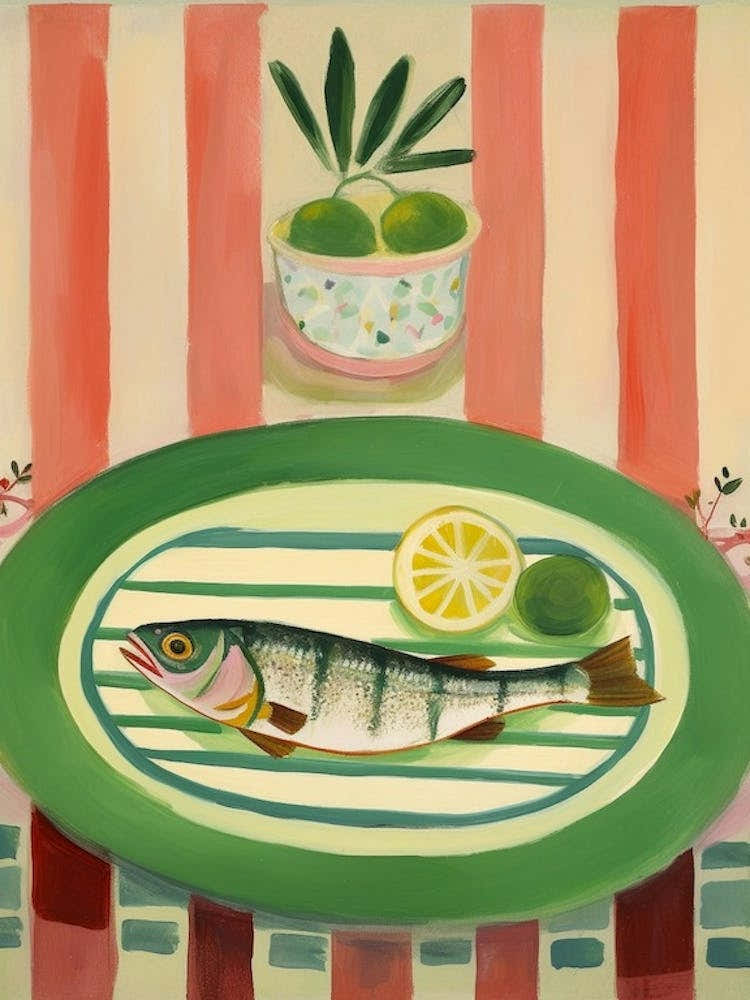 Perch Italian Still Life Painting