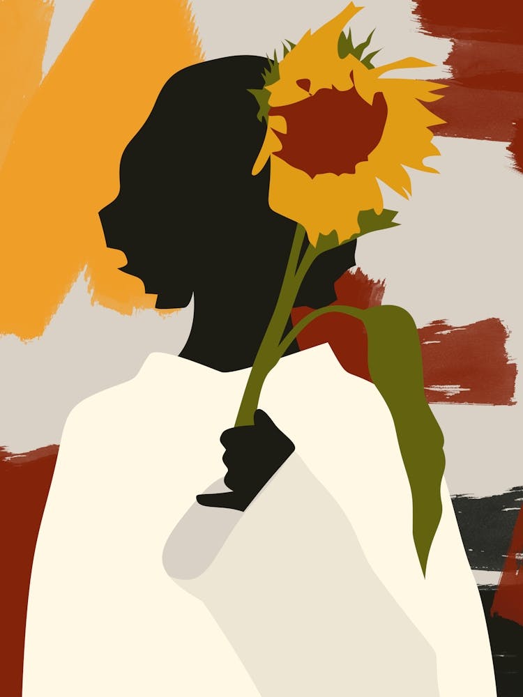 Shadowed Soul with Sunflower Print
