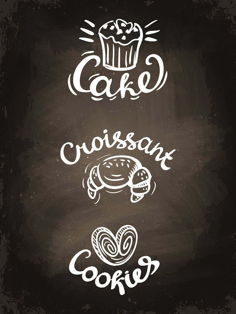Chalkboard — Coffee poster, kitchen print, lettering