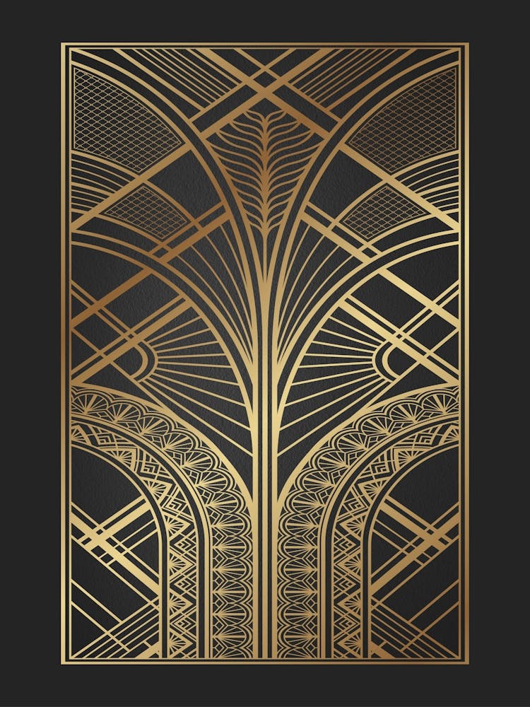 Art Deco Pattern 2 Black and Gold 1