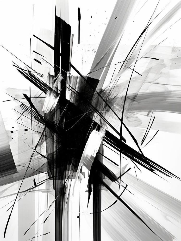 Quantum Entanglement Abstract Black And White 9