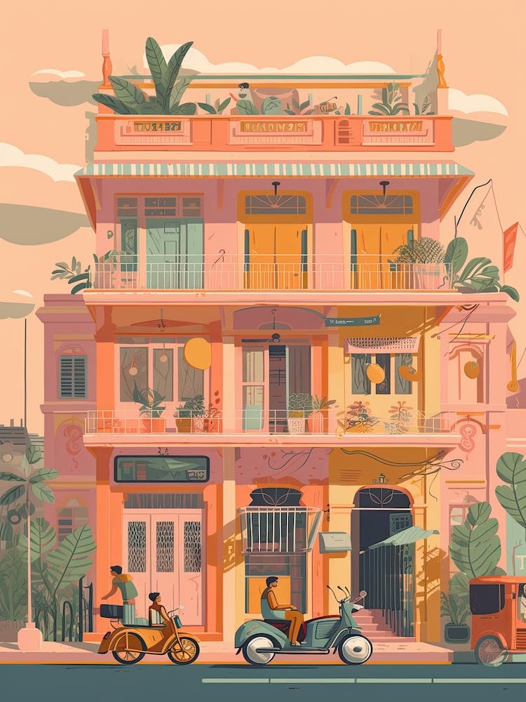 Bangalore India Travel Illustration 1