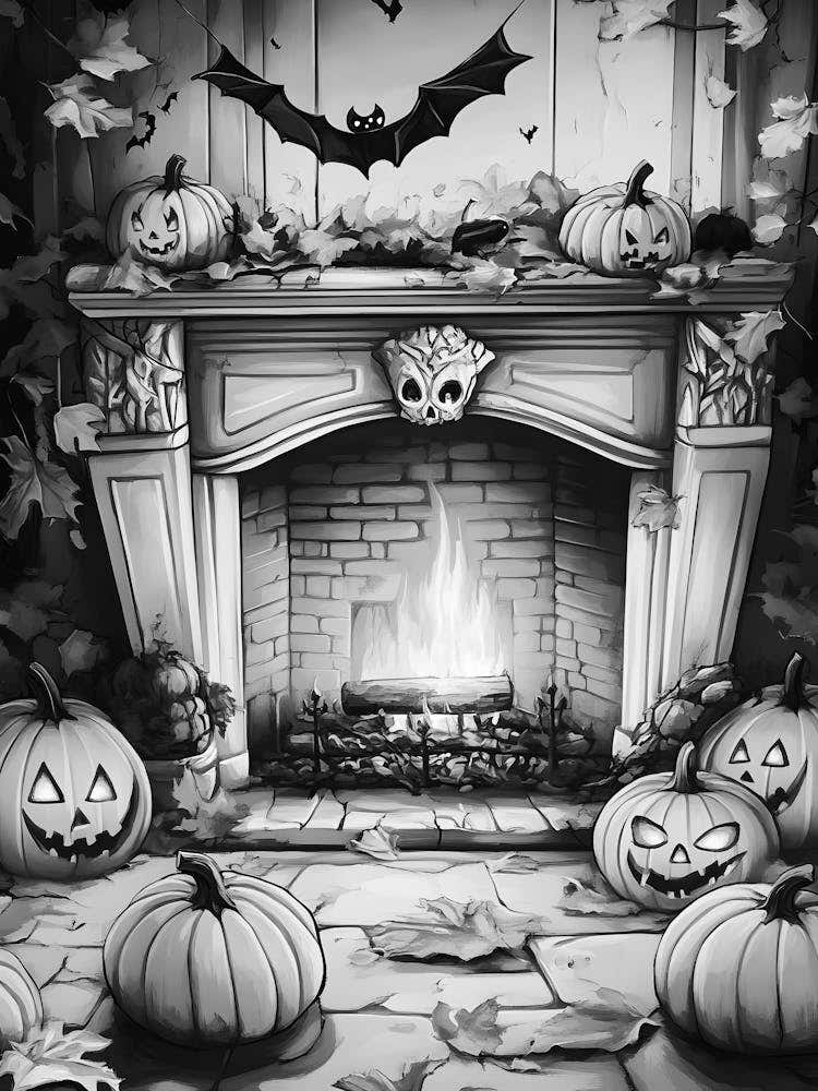 Halloween Fireplace