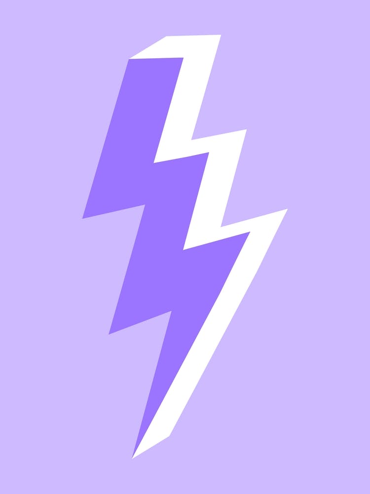 Purple Triple Lightning Bolt