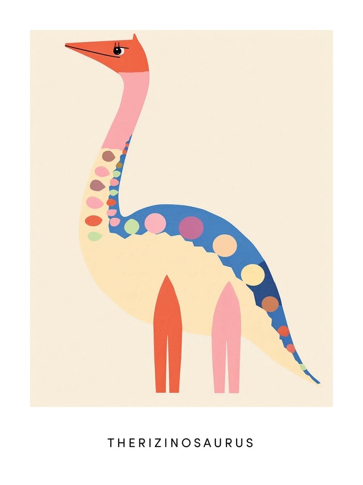 Nursery Dinosaur Art Therizinosaurus Poster