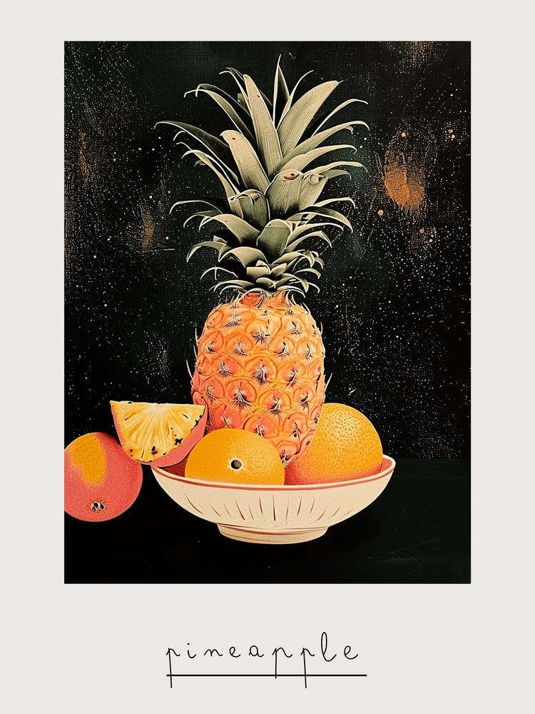 Pineapple Abstract Art Deco 2 Poster