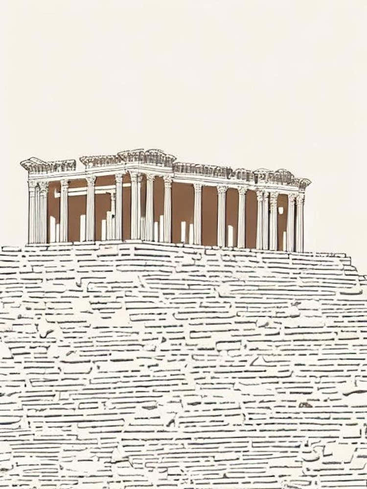 Ephesus Archaeological Site Turkey Boho Landmark Illustration