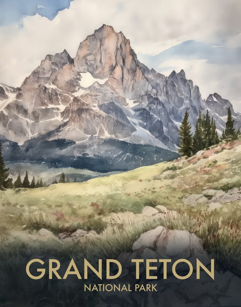 Teton National Park Vintage Travel Poster 1