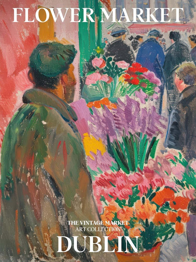 Vintage Flower Market Painting Dublin 3