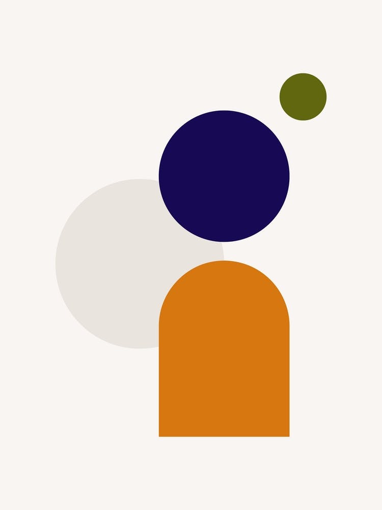 Midcentury Modern Shapes Abstract Poster 1