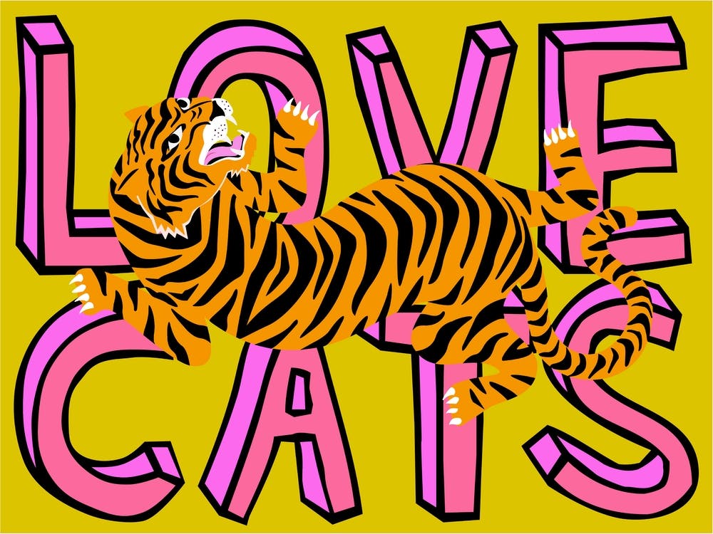 Love Cats Tiger Landscape Mustard