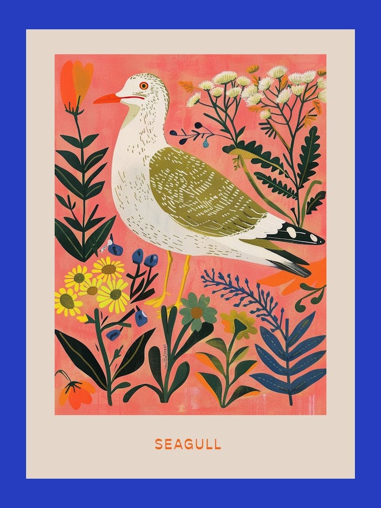 Spring Birds Poster Seagull 4