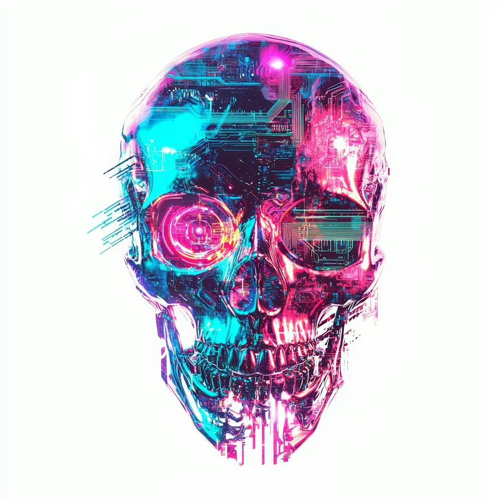 Skull With Neon Lights