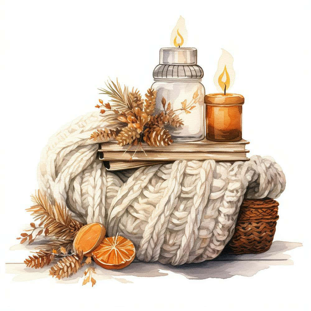 Winter Scene With Candles