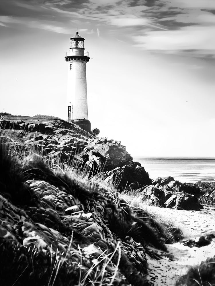 Black And White Lighthouse 2