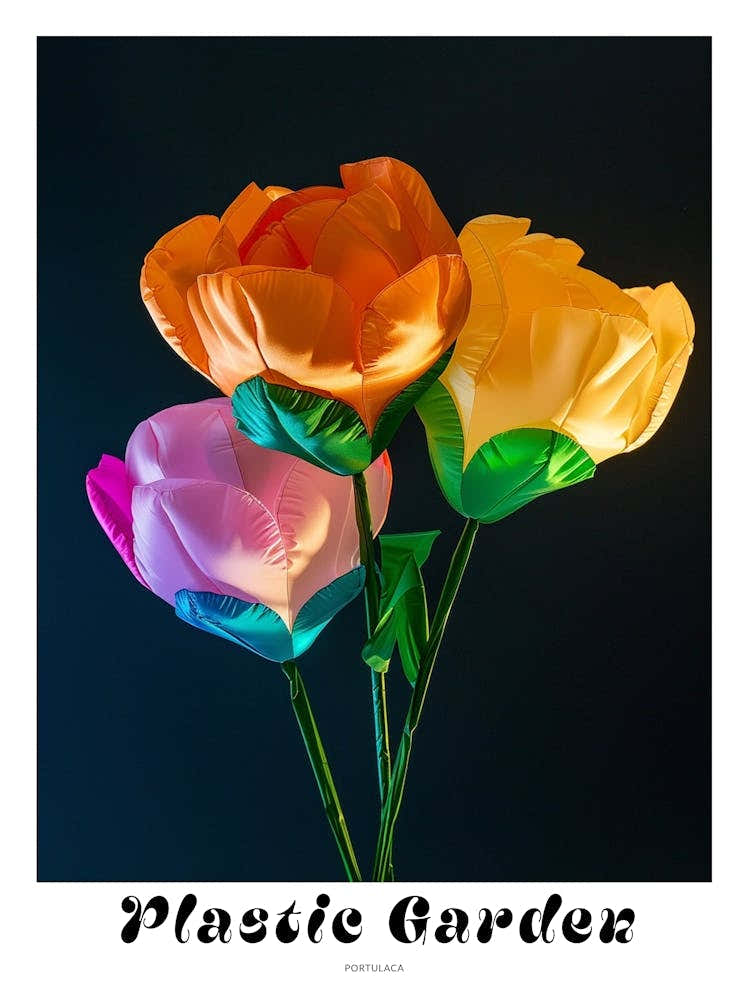 Bright Inflatable Flowers Poster Portulaca 2