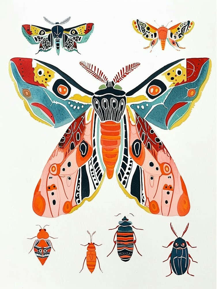 Colourful Insect Illustration Moth 20