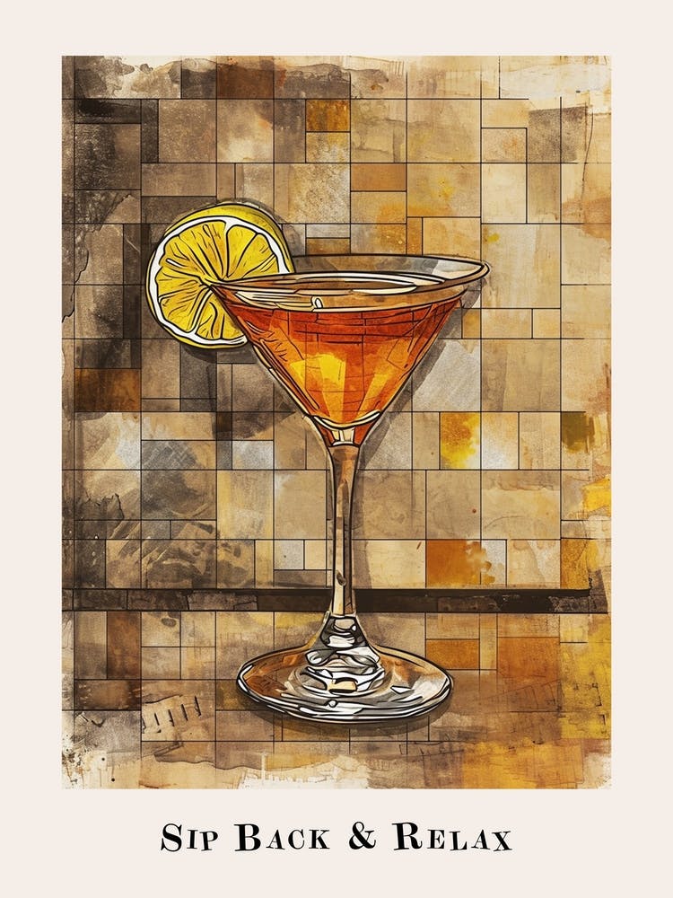 Sip Back & Relax Cocktail Poster