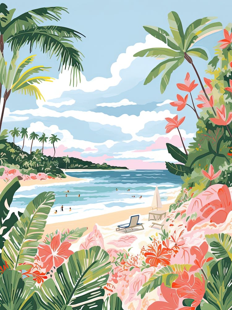 Diamond Beach, Bali, Indonesia, Matisse And Rousseau Style 2